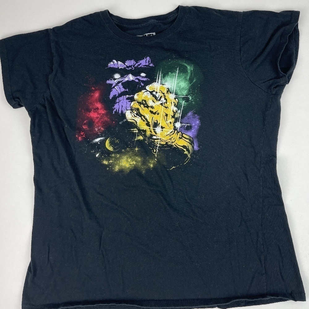 Marvel Tshirt Womens XXL Black Thanos Cap Sleeve